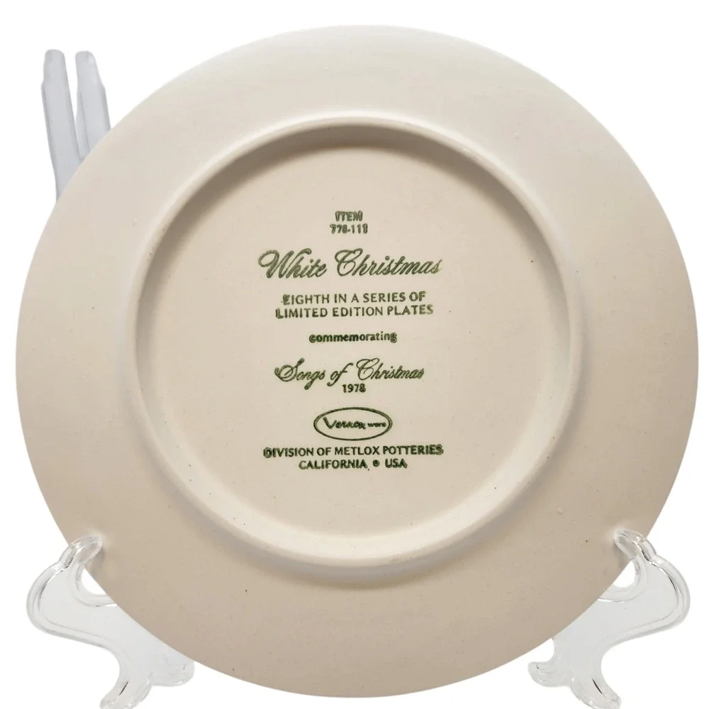 Vernon Ware Metlox 1978 Christmas Plate 